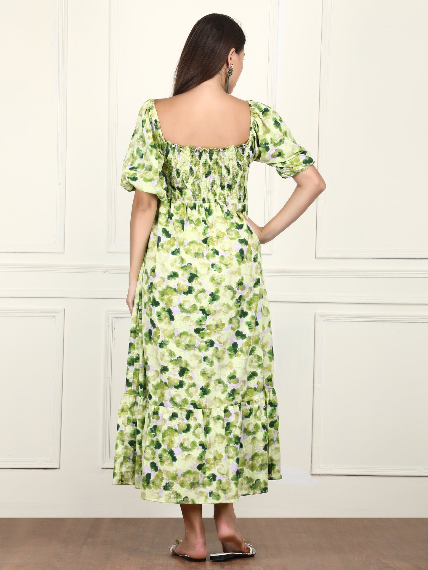 Abstract Print Midi Dress