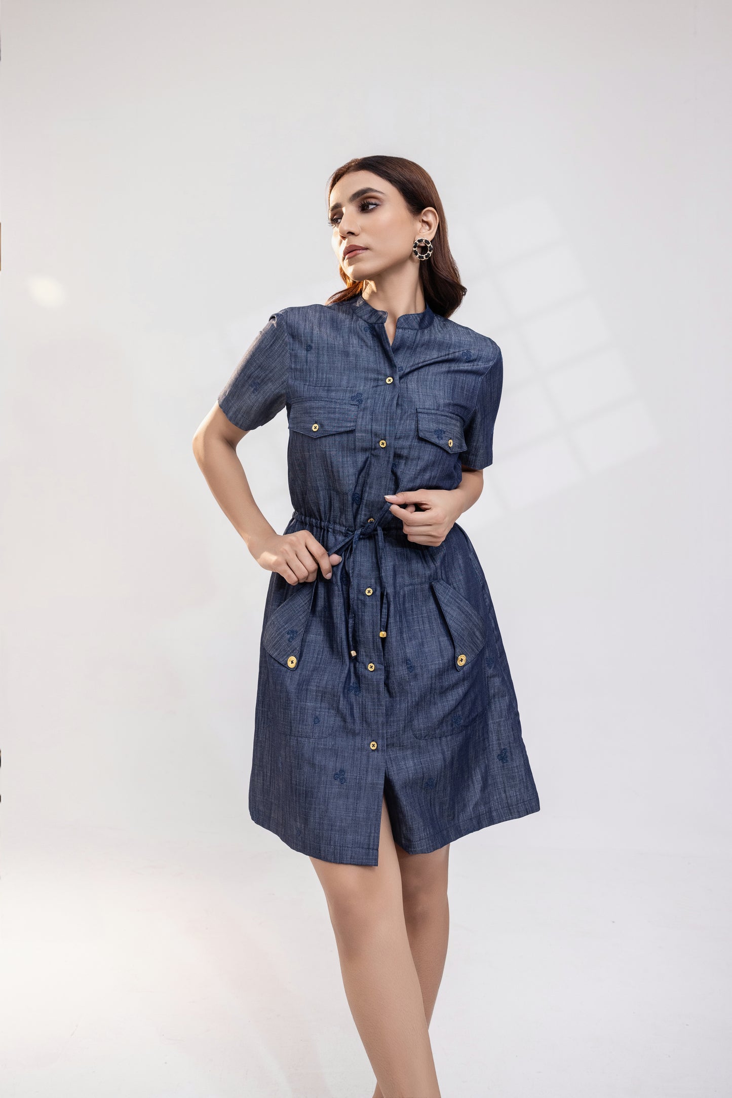 Blue Denim Sheath Dress