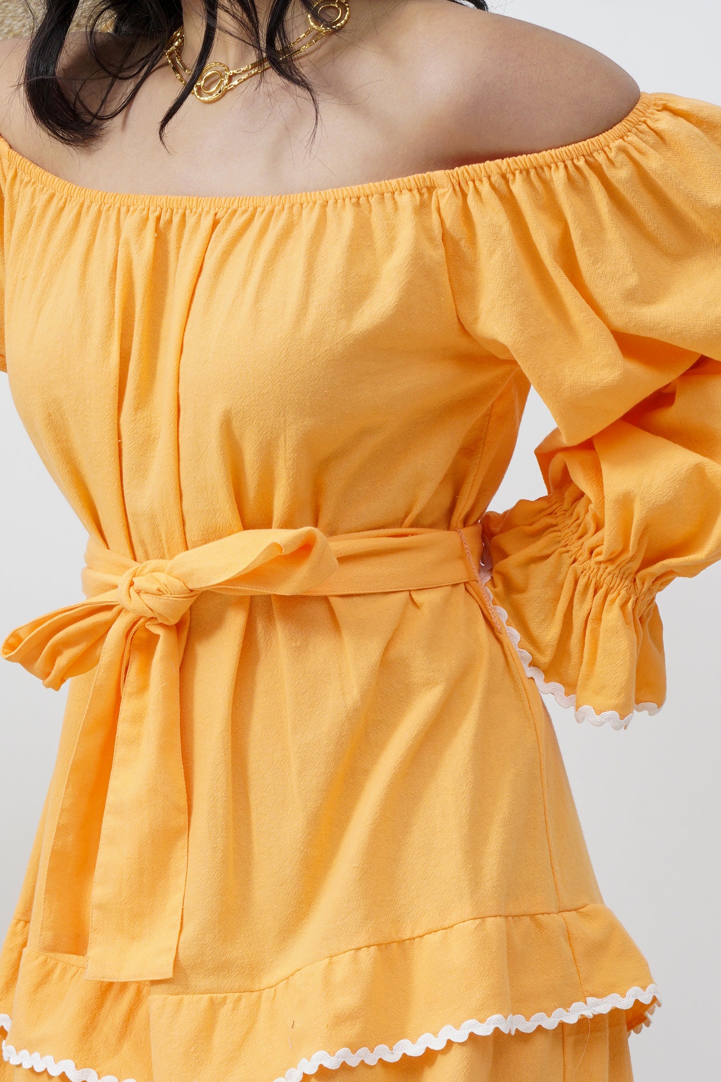 Orange tiered maxi dress