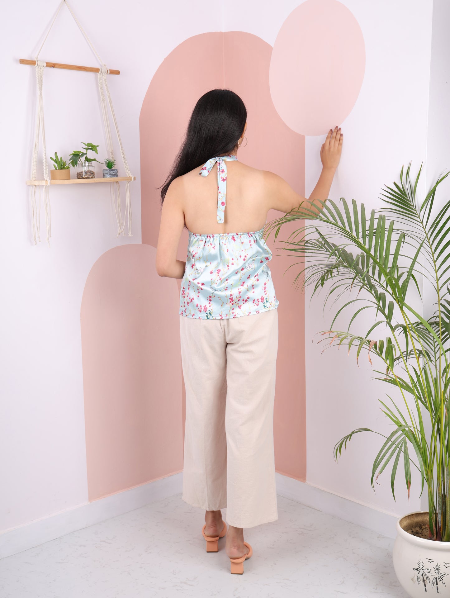 Blue Halter neck top