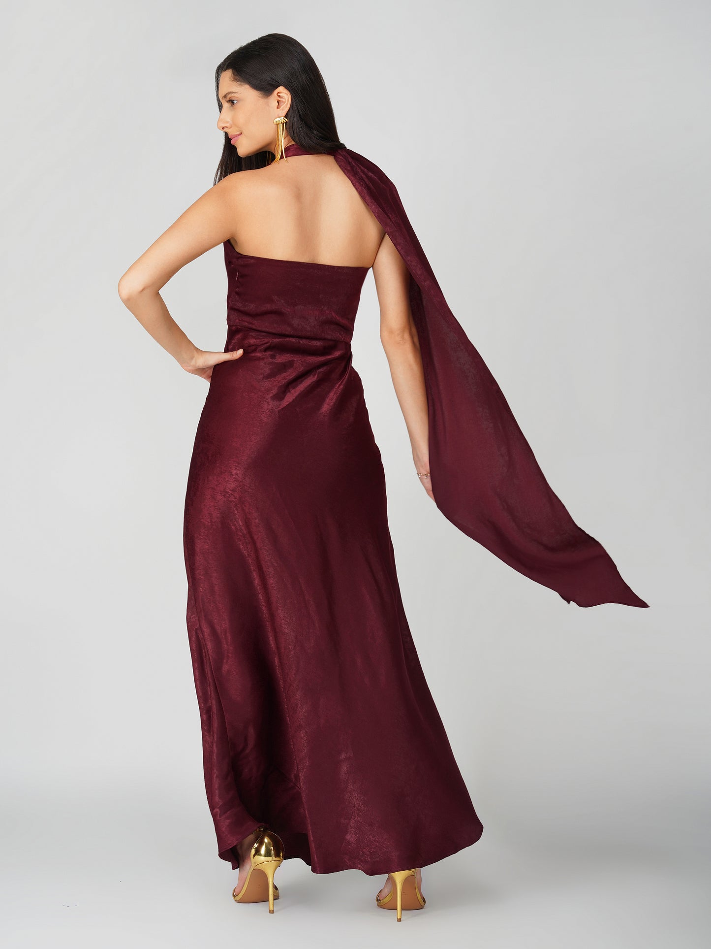 Scarf Neck Maxi Dress