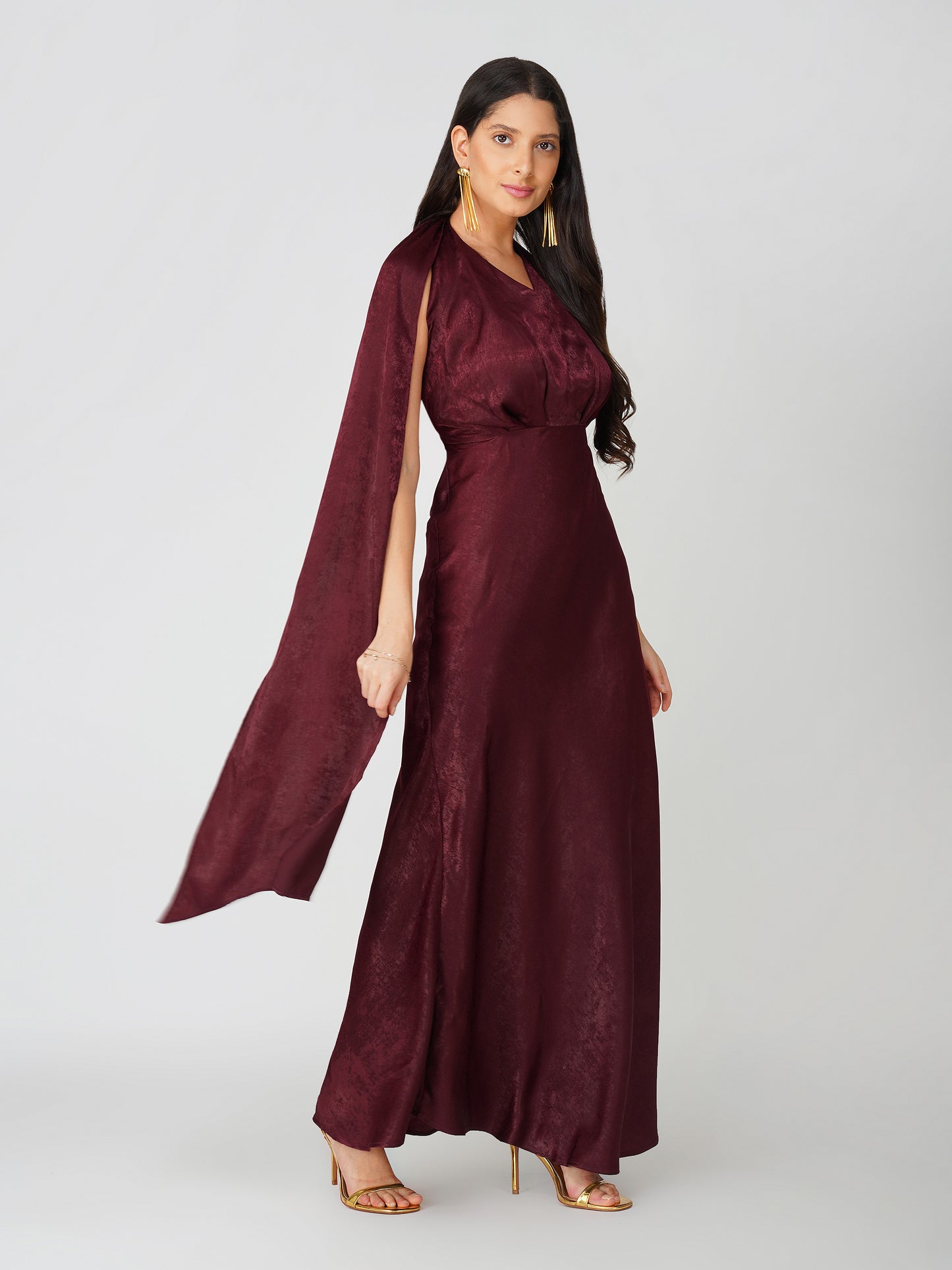 Scarf Neck Maxi Dress