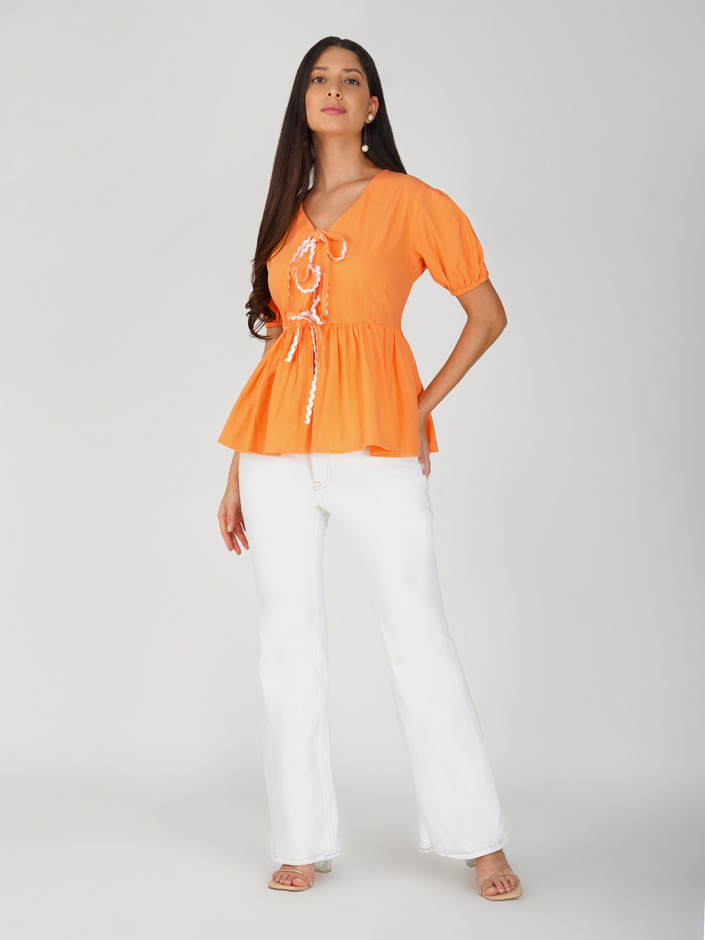Orange Tie-Up Top