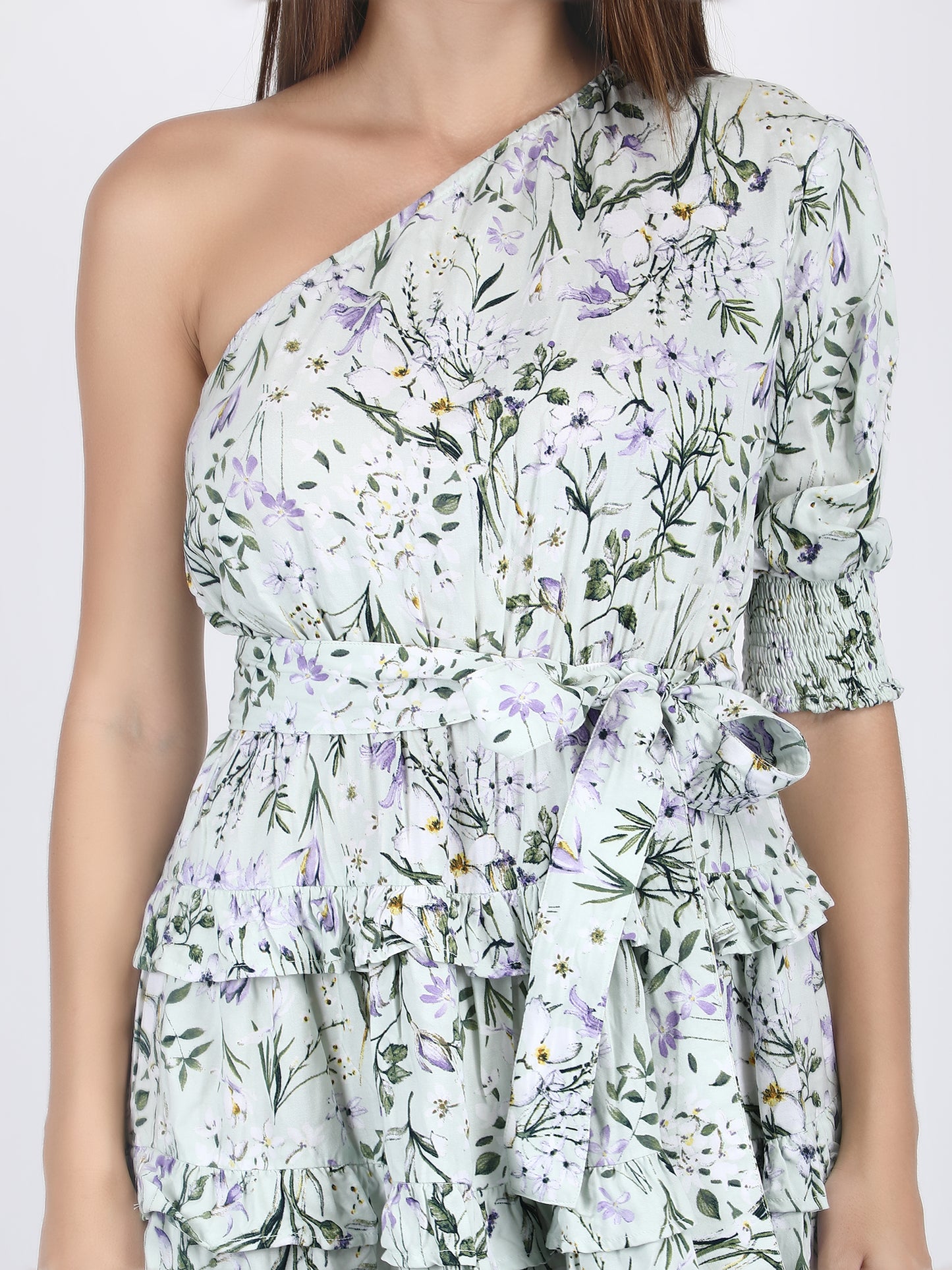 Floral One Shoulder Dress