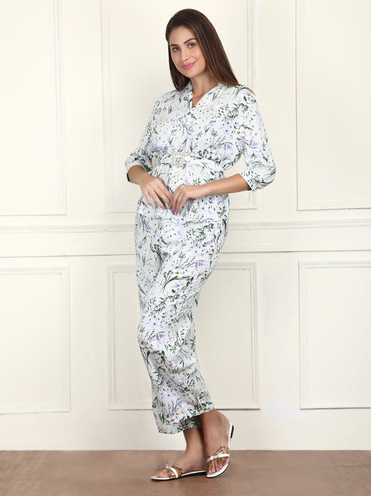 Mint Floral Co-ord Set
