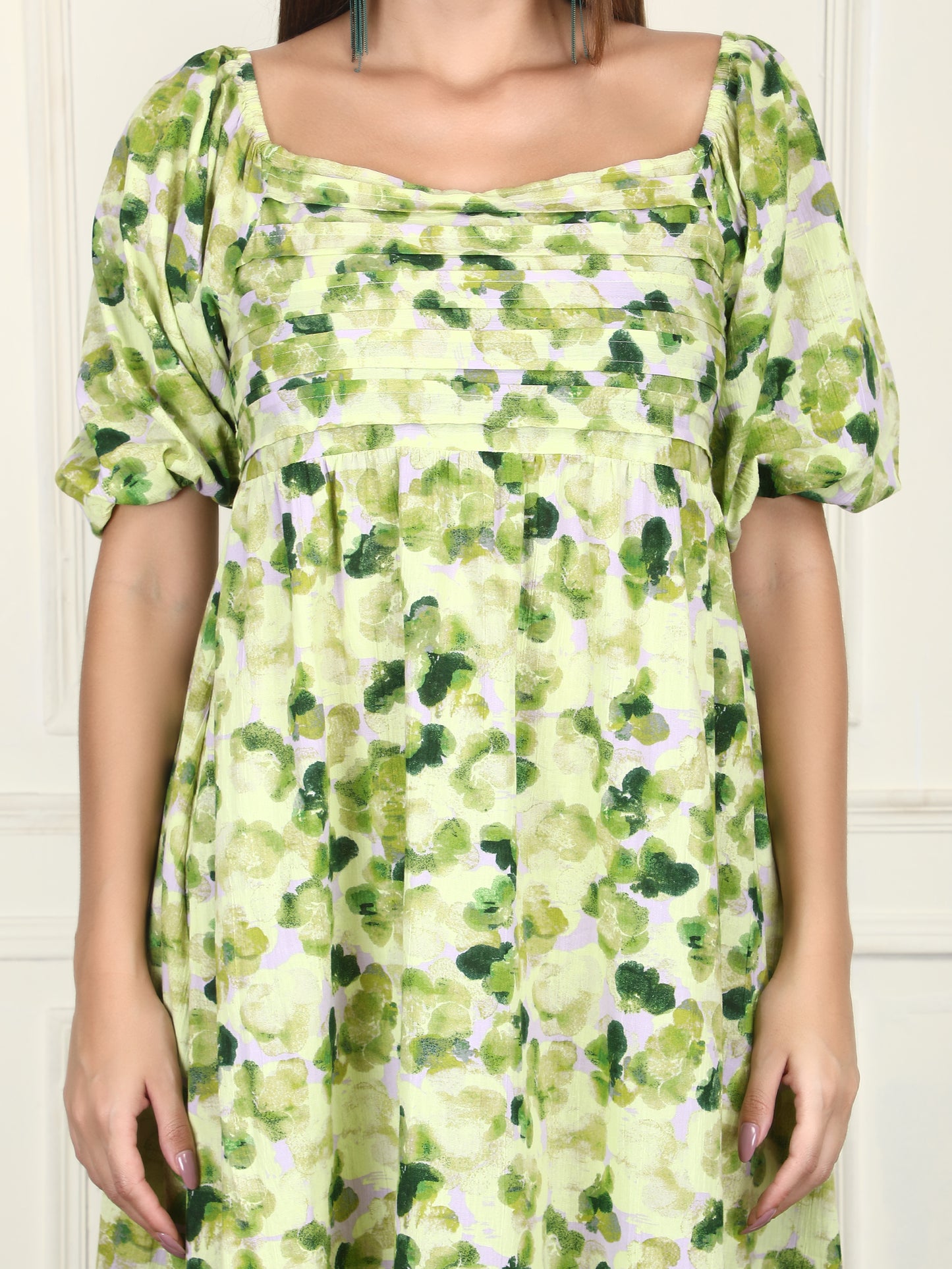 Abstract Print Midi Dress