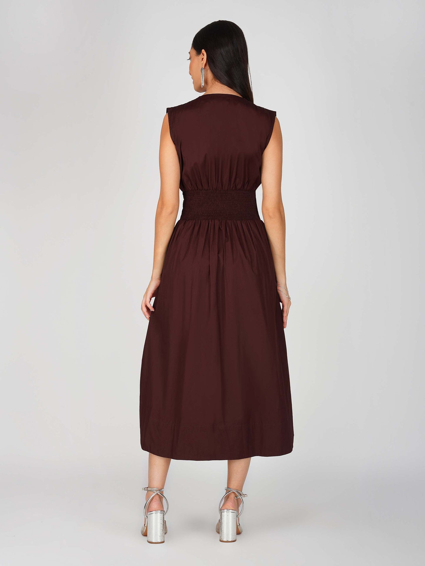 Brown Zipper Dress