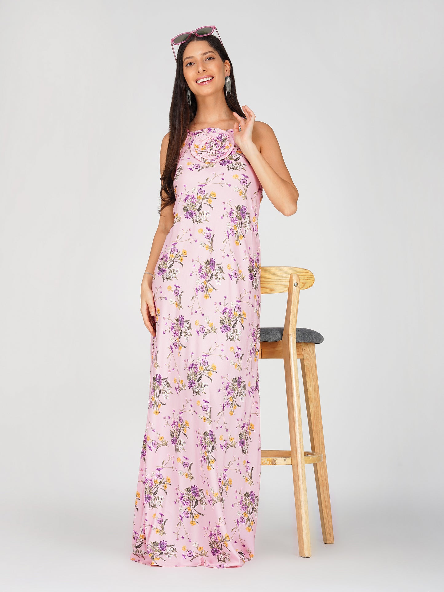 Floral A-line Maxi Dress