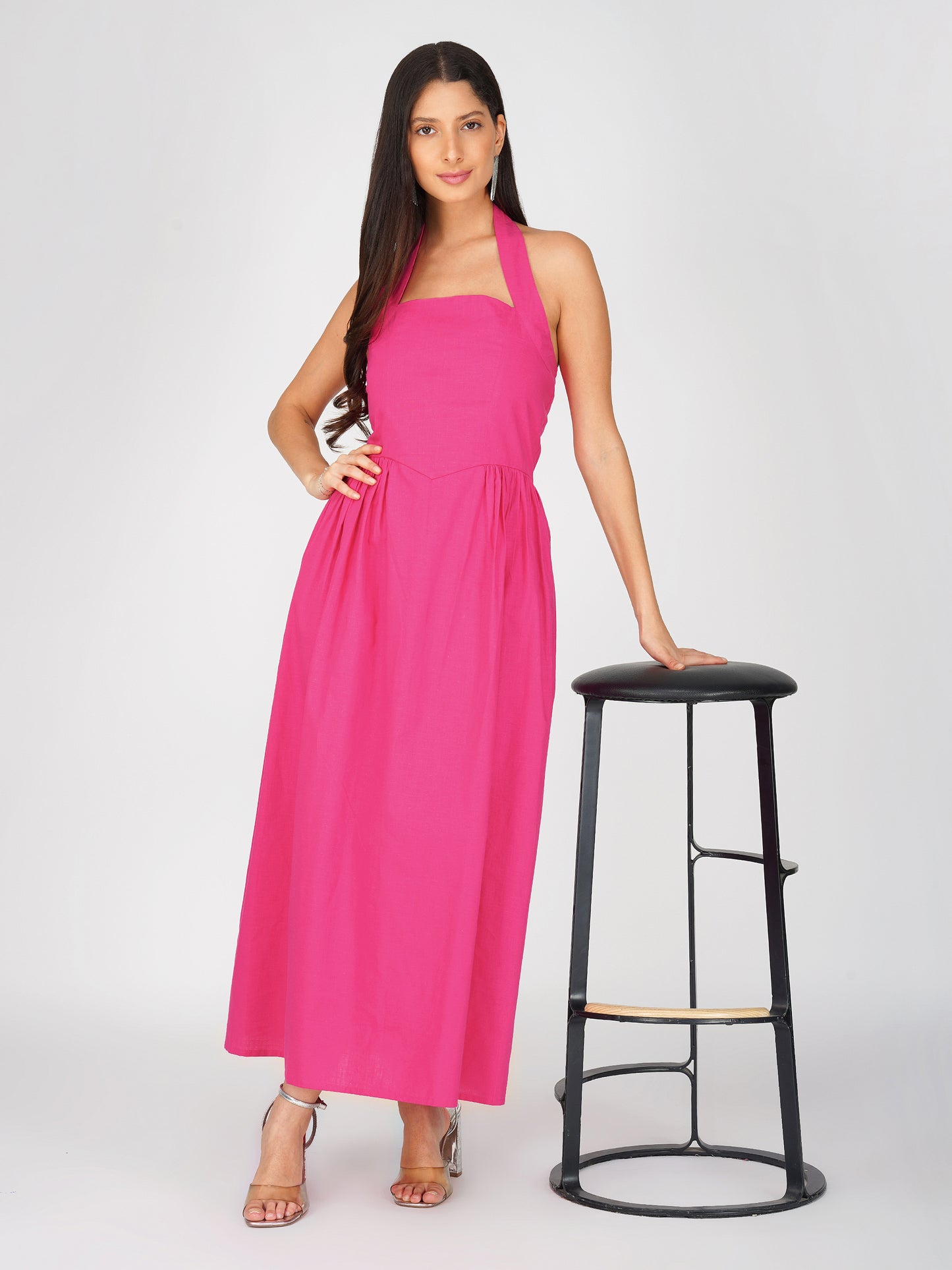 Halter Neck Pink Dress