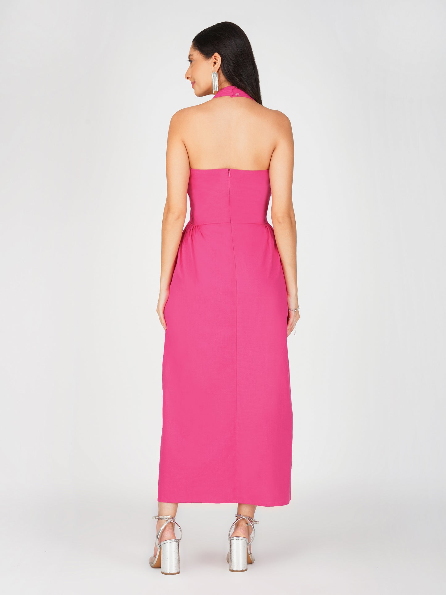 Halter Neck Pink Dress