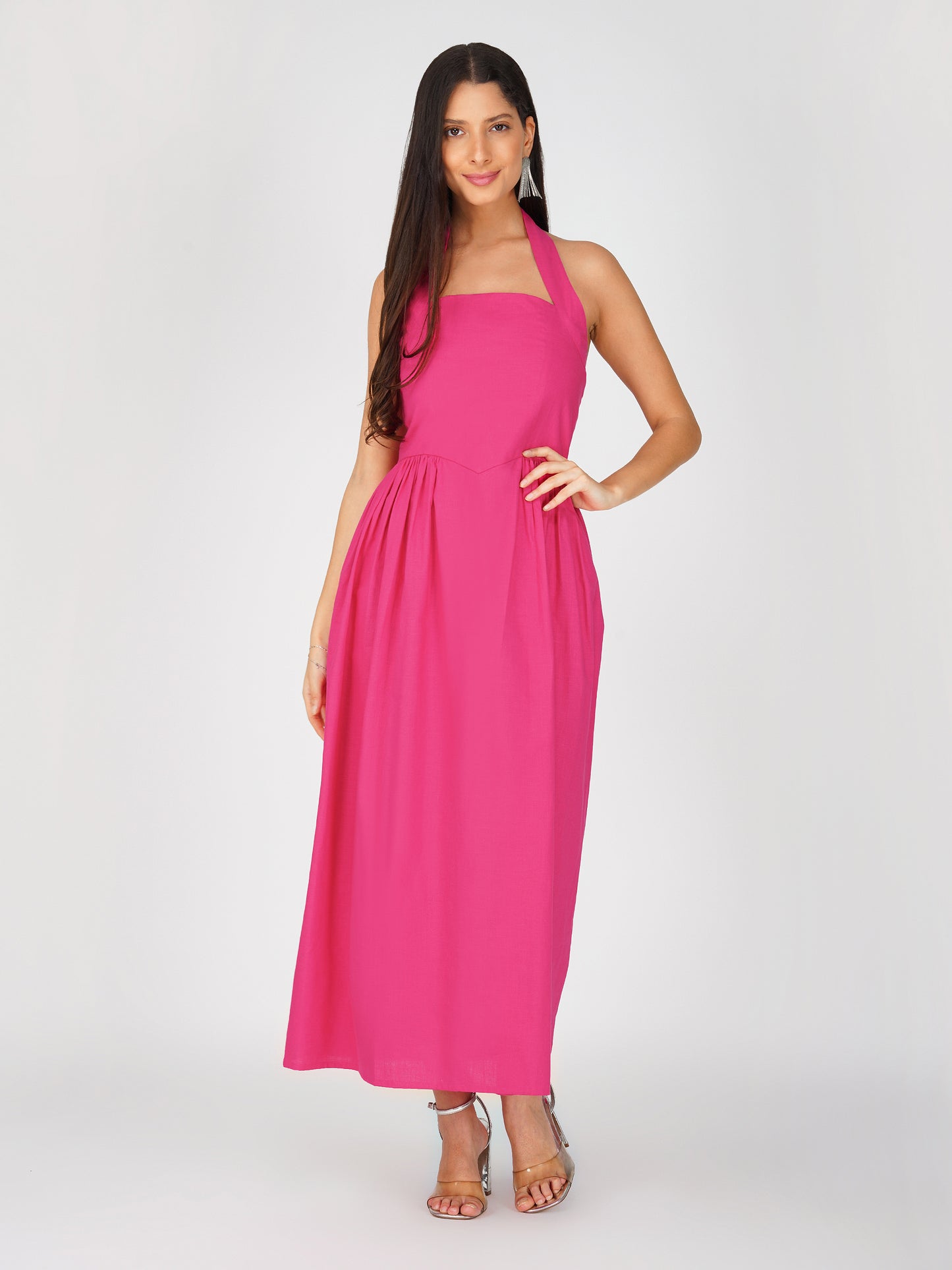 Halter Neck Pink Dress
