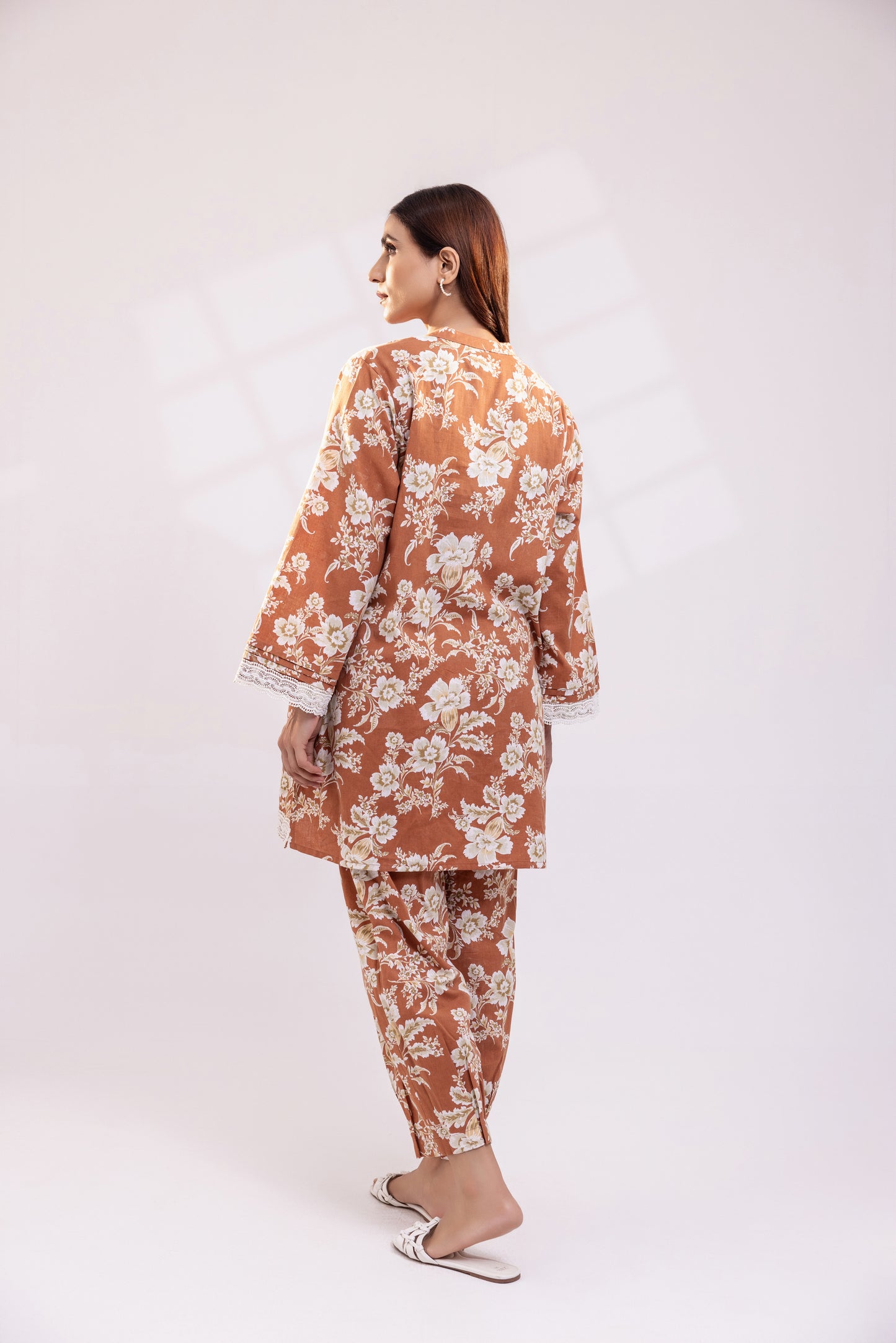 Rust Floral Linen Co-ord Set