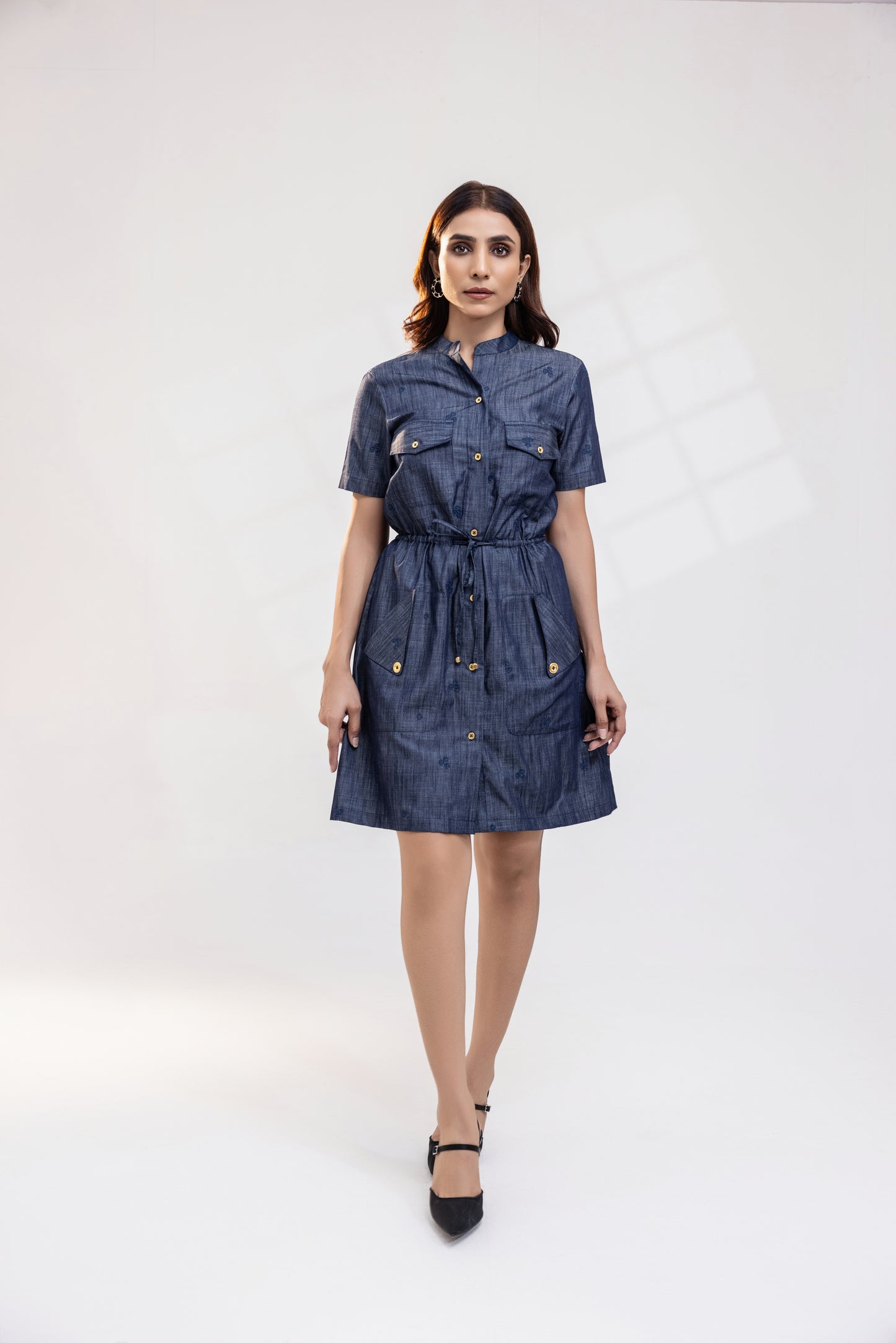 Blue Denim Sheath Dress