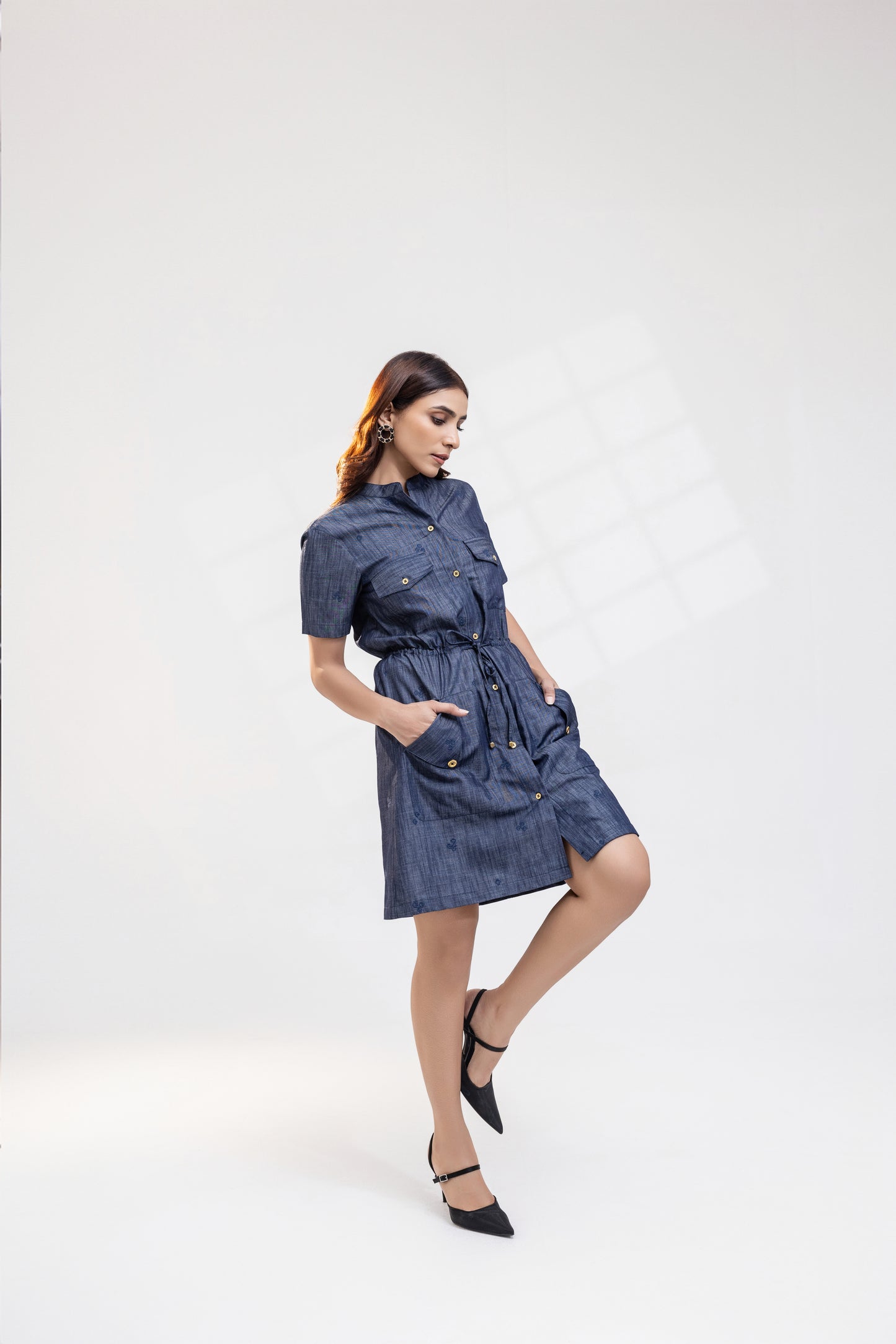 Blue Denim Sheath Dress