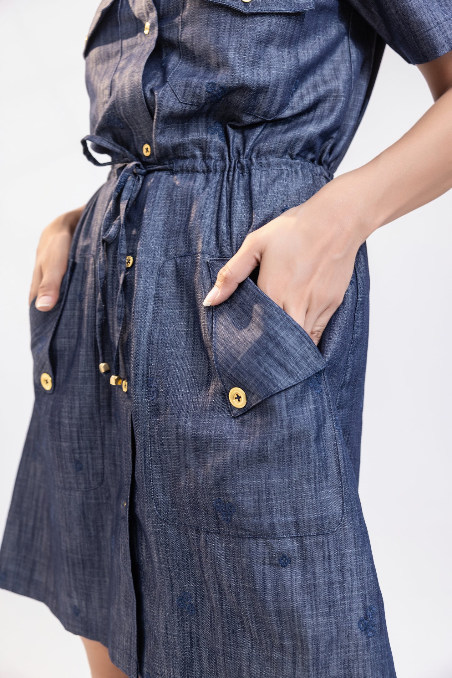 Blue Denim Sheath Dress