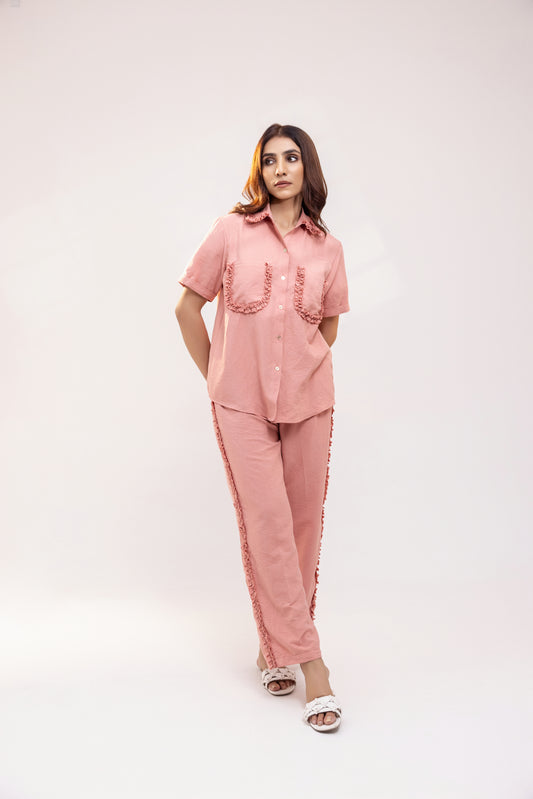 Short sleeve Frilled Co-ord Set