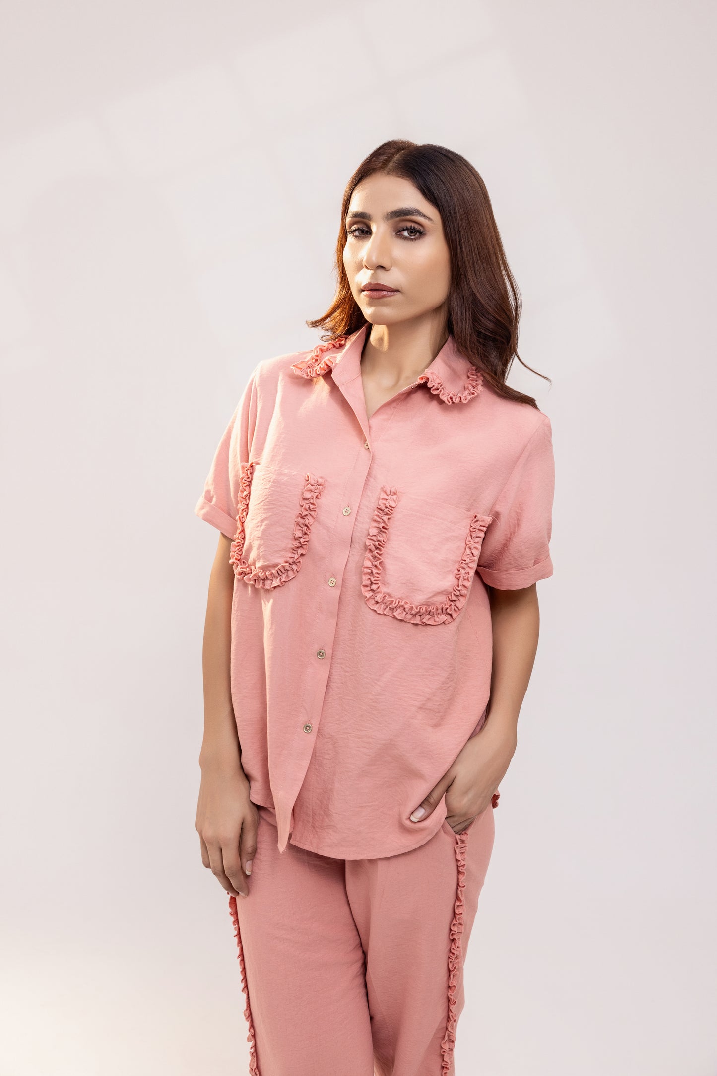 Short sleeve Frilled Co-ord Set
