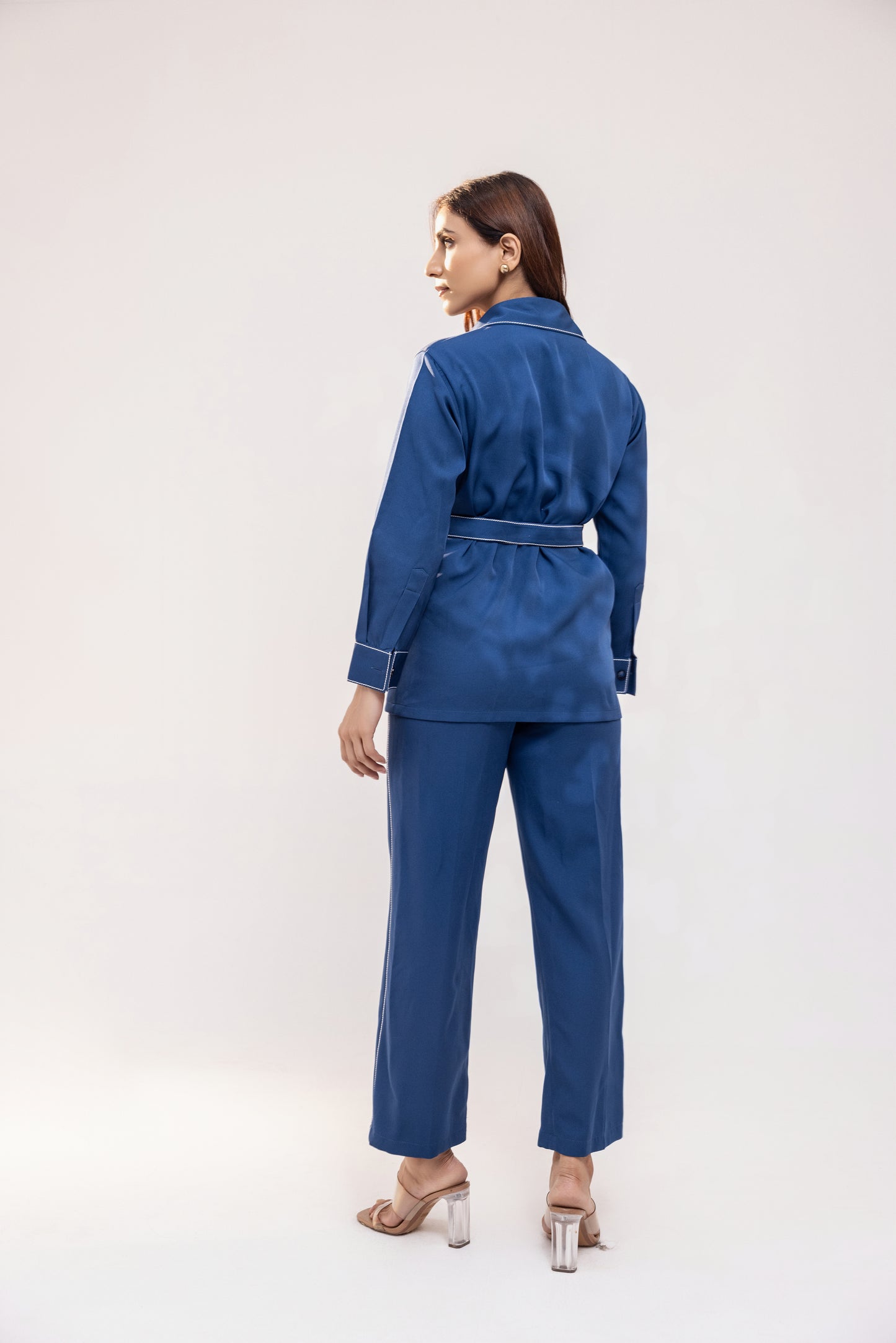 Blue Crepe Co-ord Set