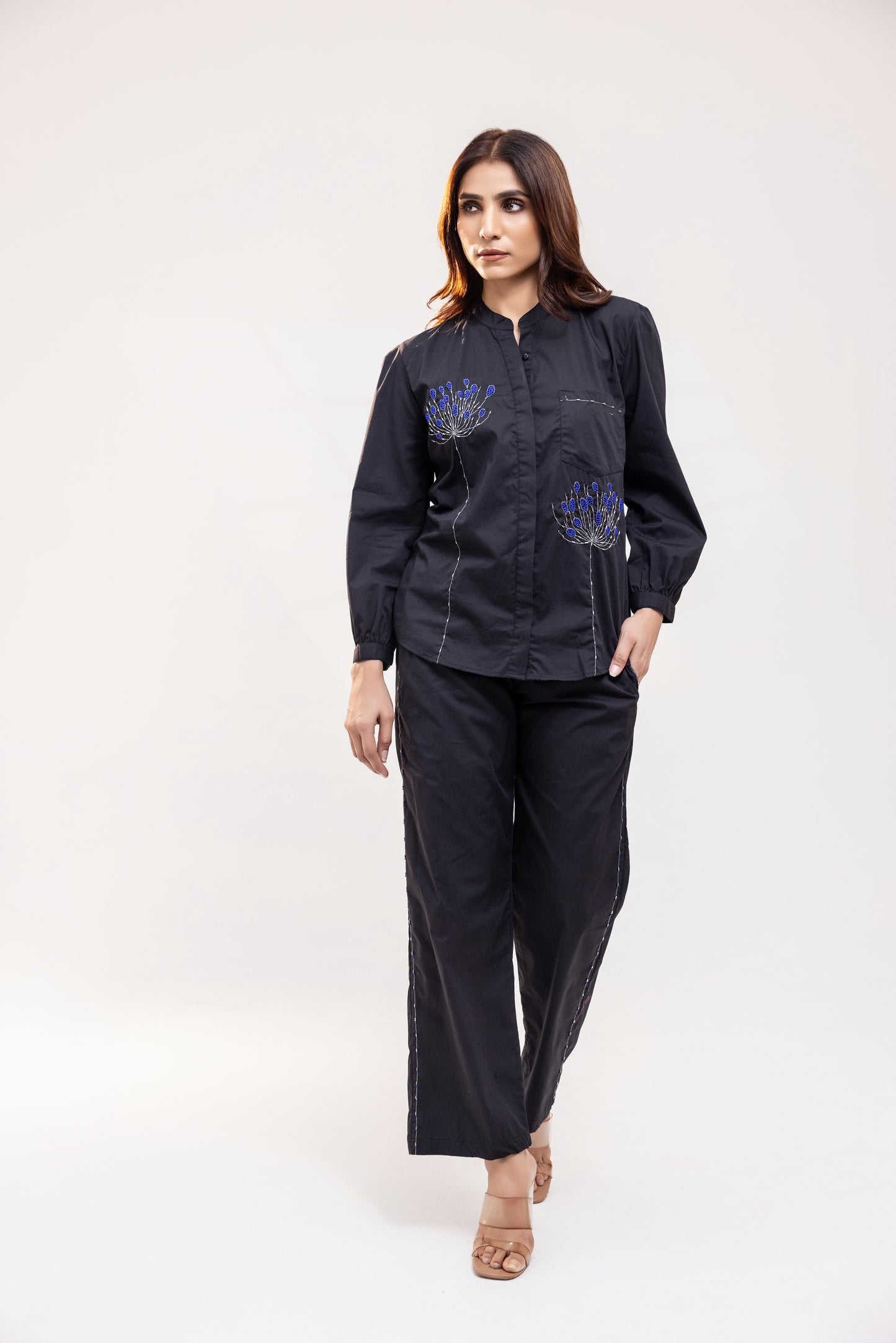 Black Embroidered Co-ord Set