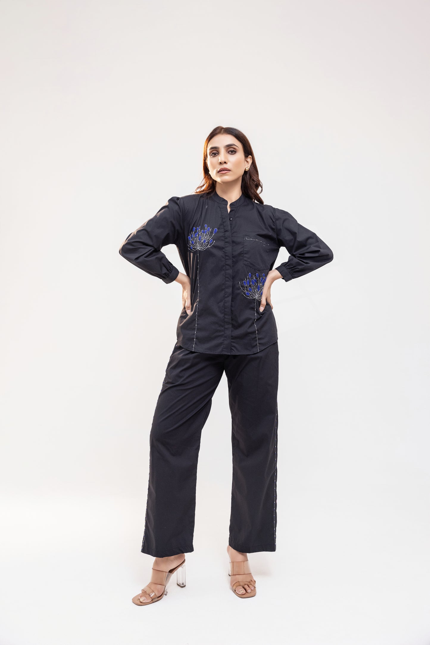 Black Embroidered Co-ord Set