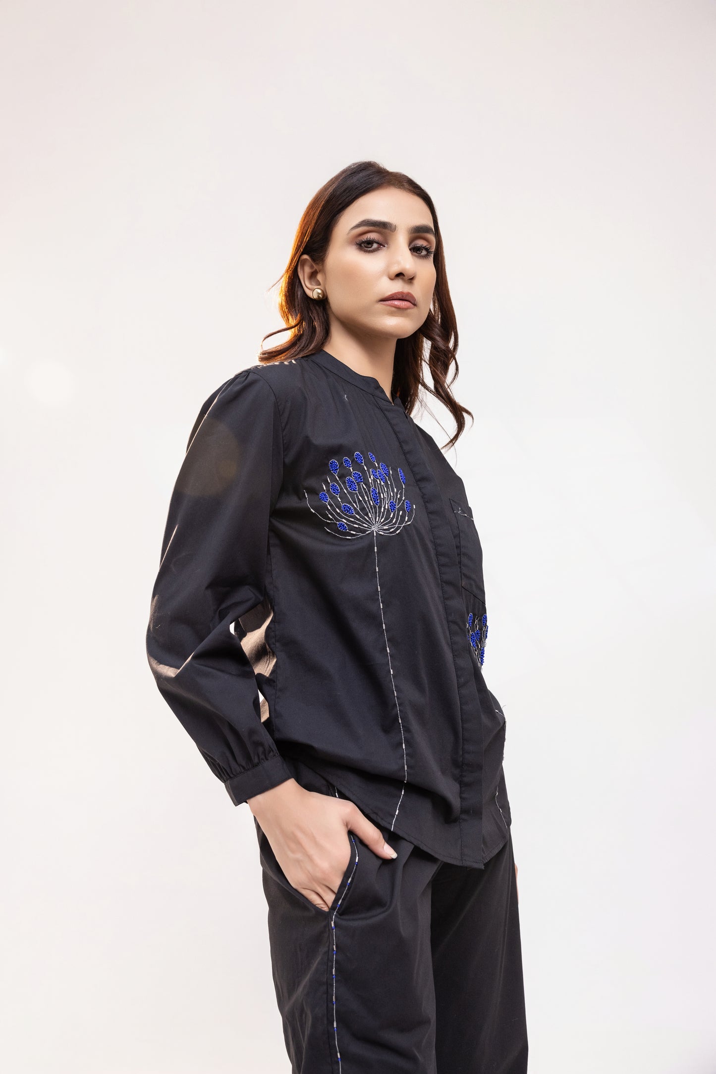 Black Embroidered Co-ord Set