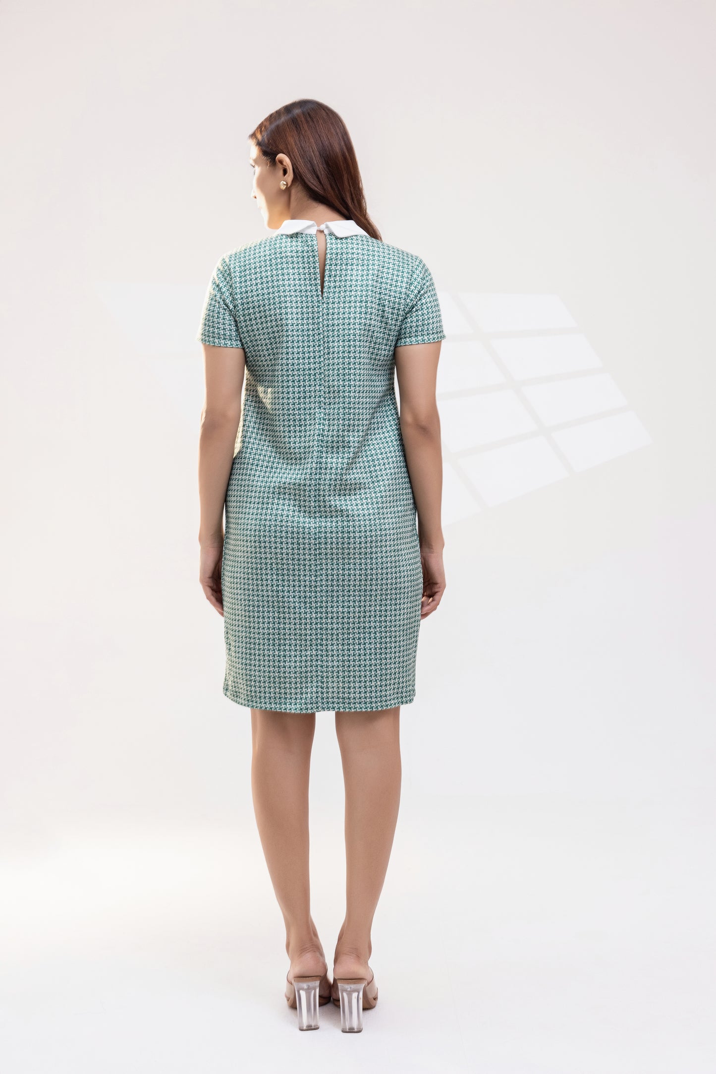 Knit Dress With Beaded Peter Pan Collar