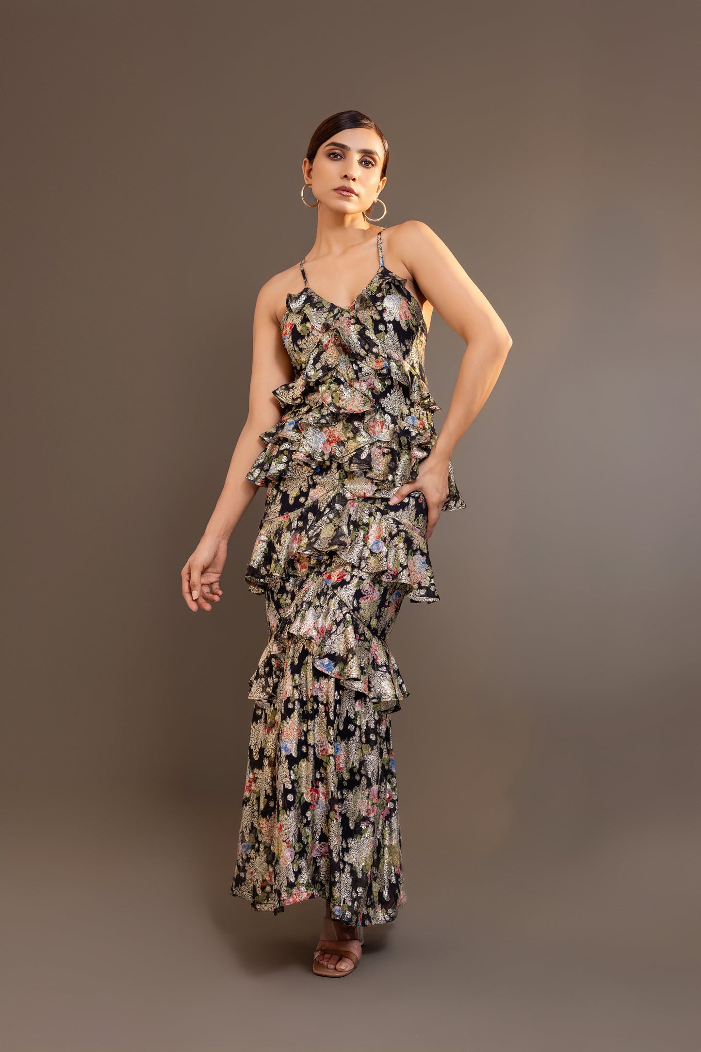 Chiffon Ruffled Maxi Dress