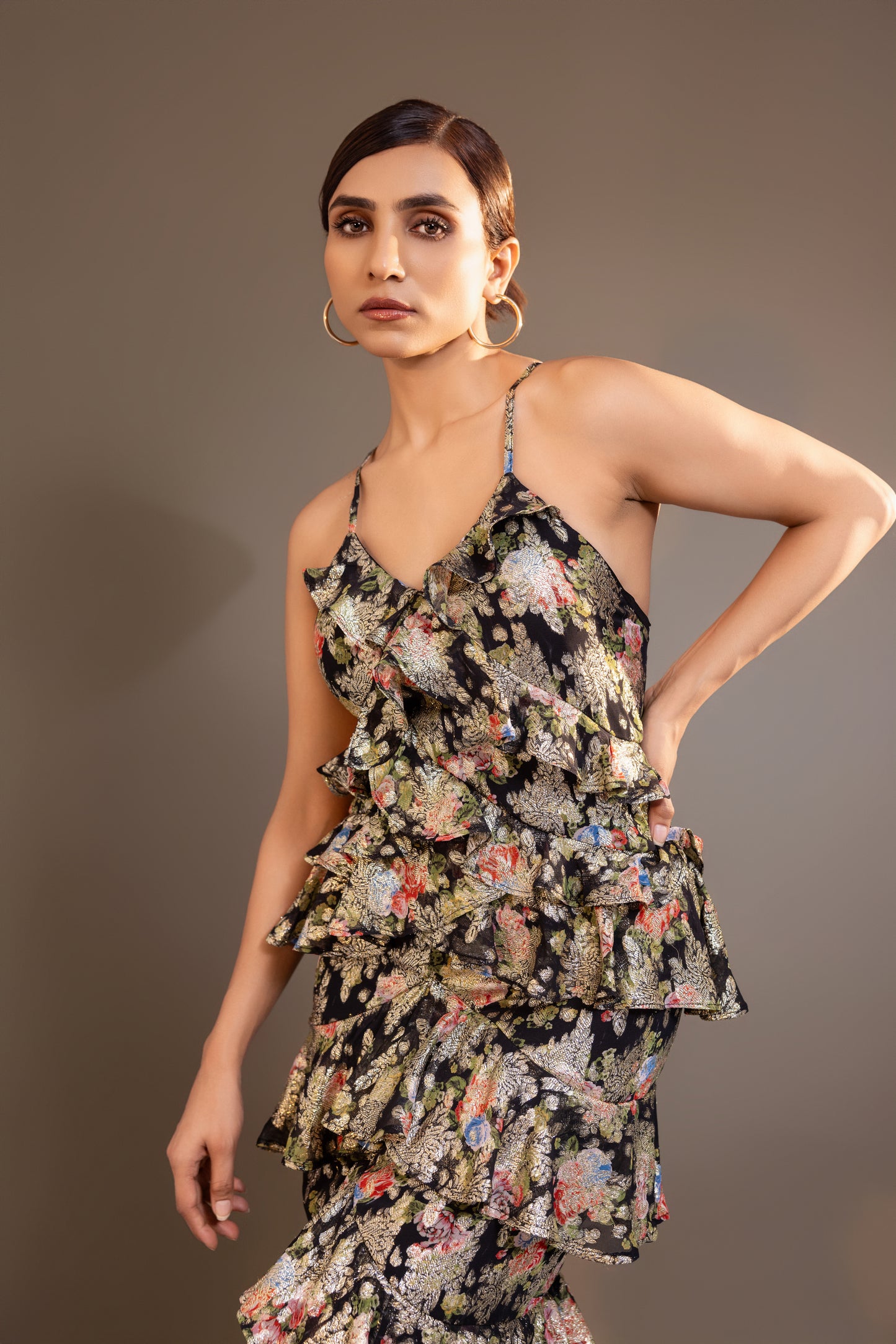 Chiffon Ruffled Maxi Dress