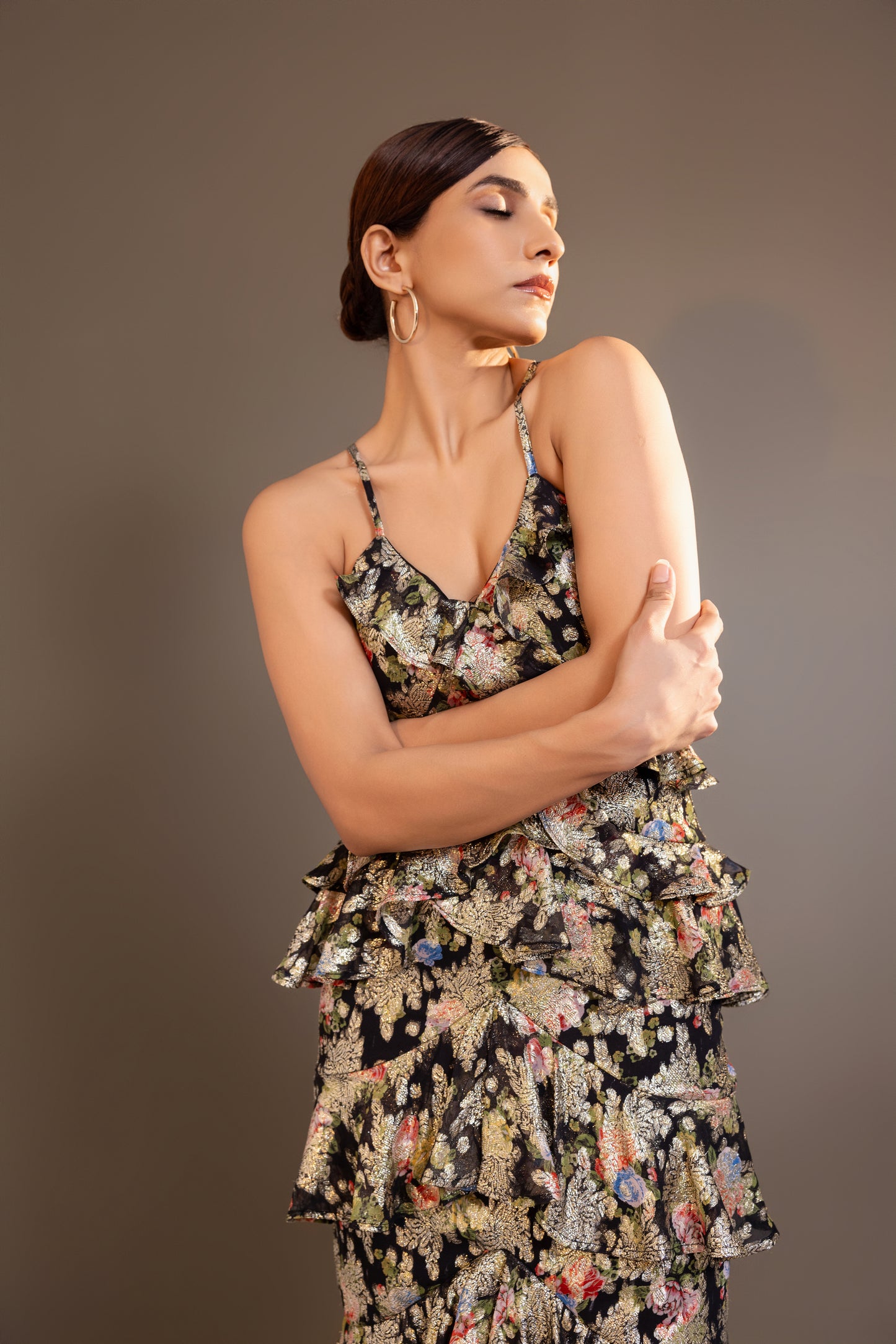 Chiffon Ruffled Maxi Dress