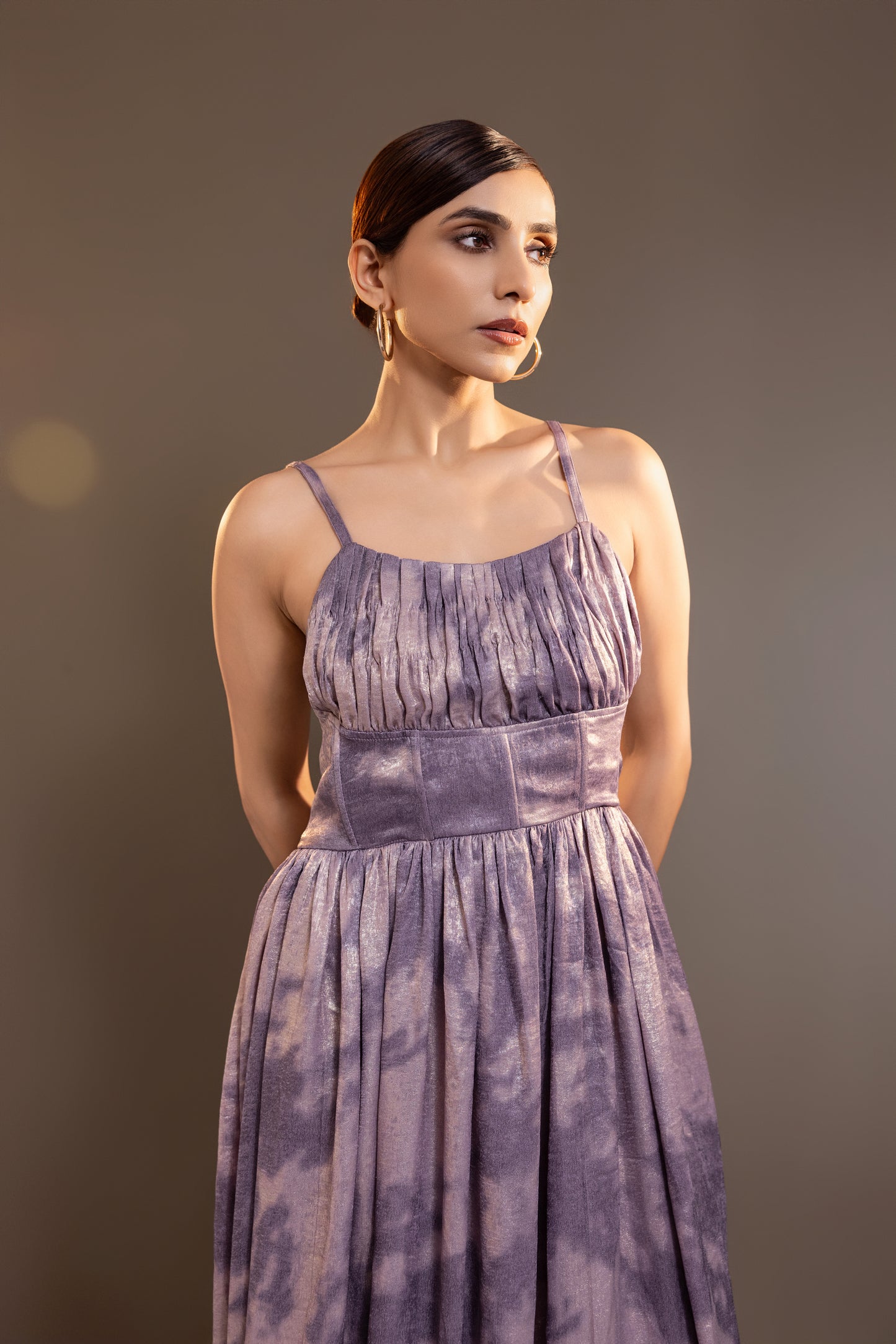 Velvet Satin Corsetry-Inspired Midi Dress