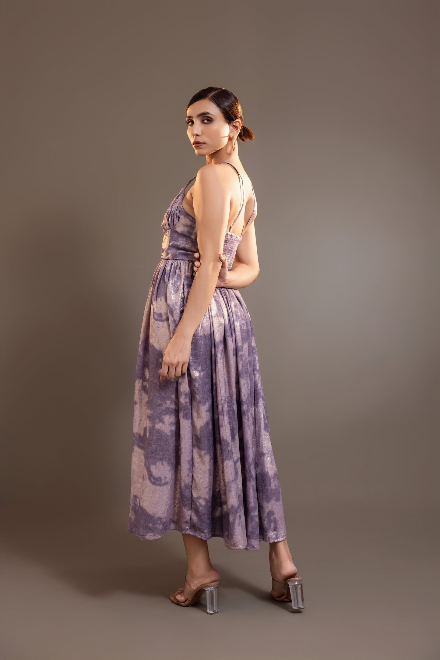 Velvet Satin Corsetry-Inspired Midi Dress