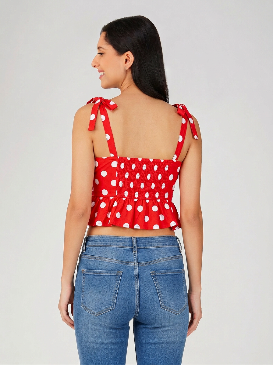 Red Polka Dot Crop Top