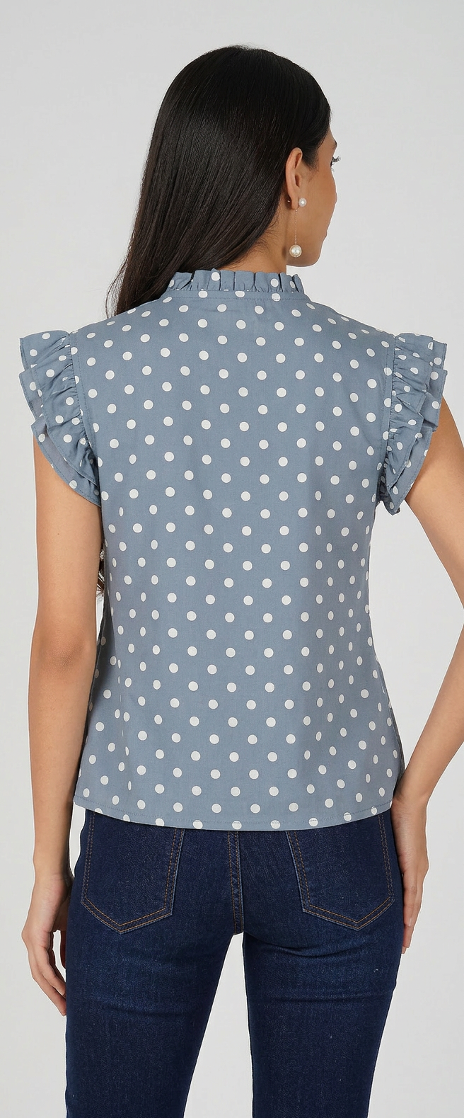 Light Blue Polka Dot Top