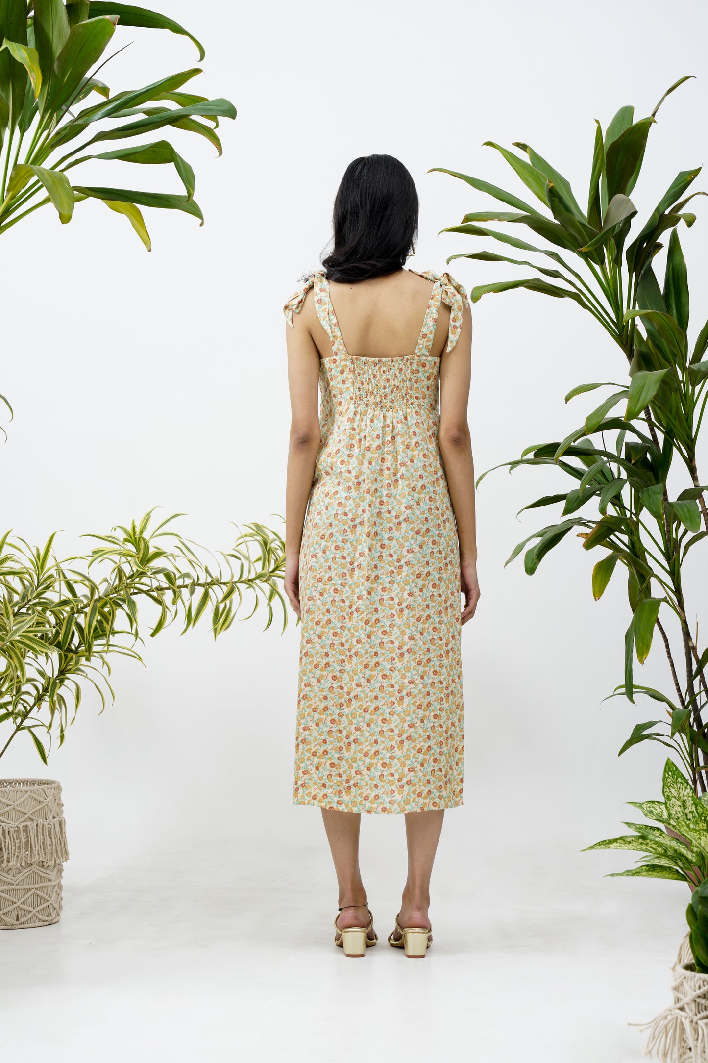 Tie-strap midi dress