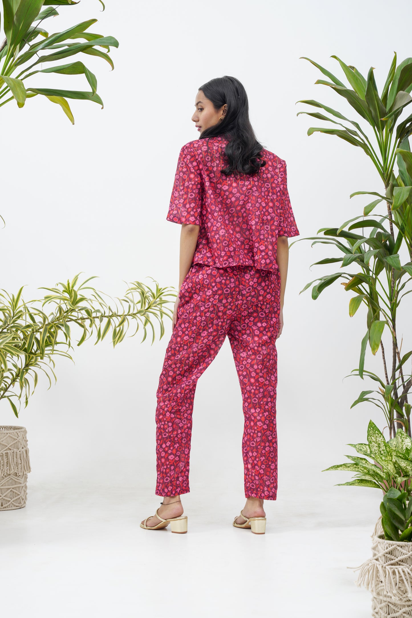 Floral print fringed Co-ord set